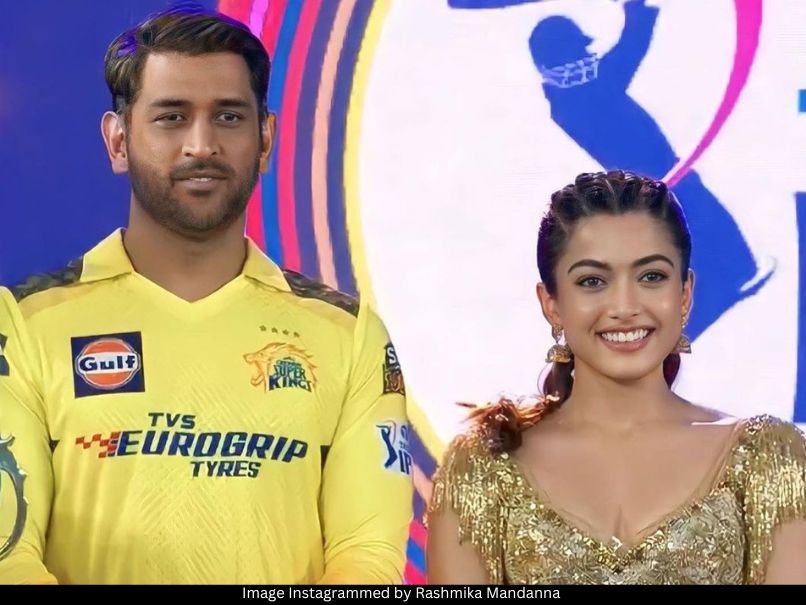Rashmika with Dhoni 