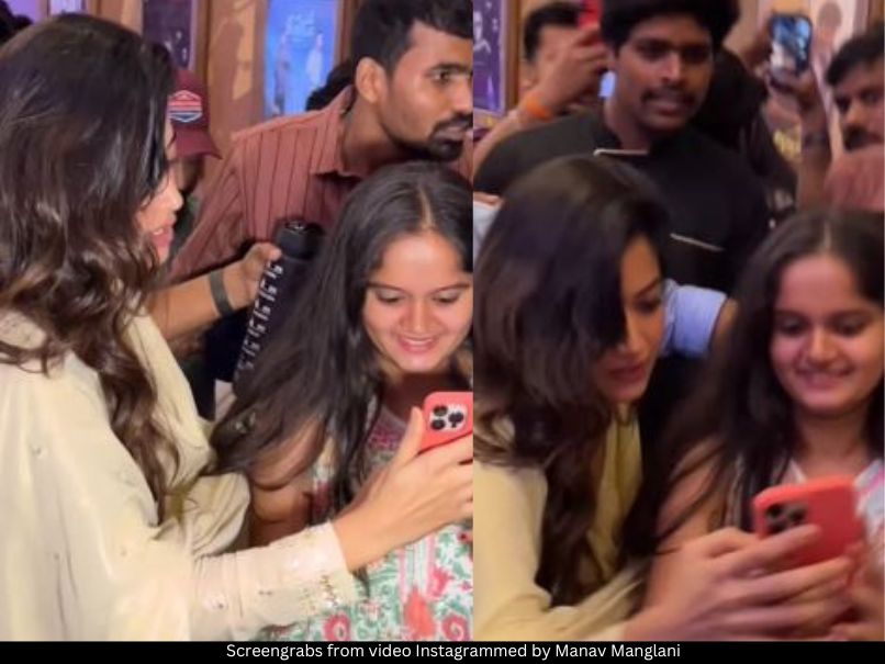 Rashmika Mandanna takes selfie with young fan 