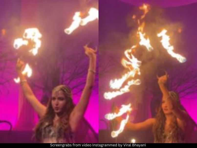 Actress nearly burns her hand 