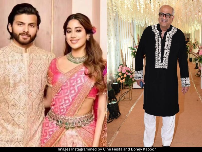 Shikhar Pahariya, Janhvi Kapoor and Boney Kapoor 