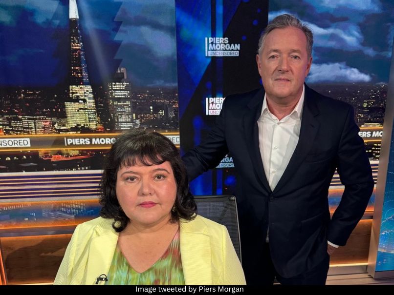 Piers Morgan and Fiona Harvey 