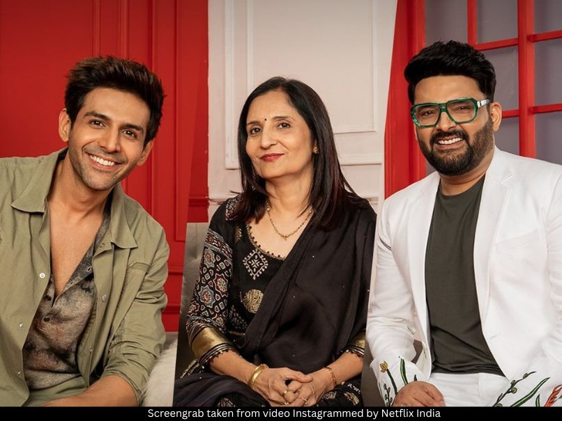Kartik Aaryan, Mala Tiwari and Kapil Sharma 
