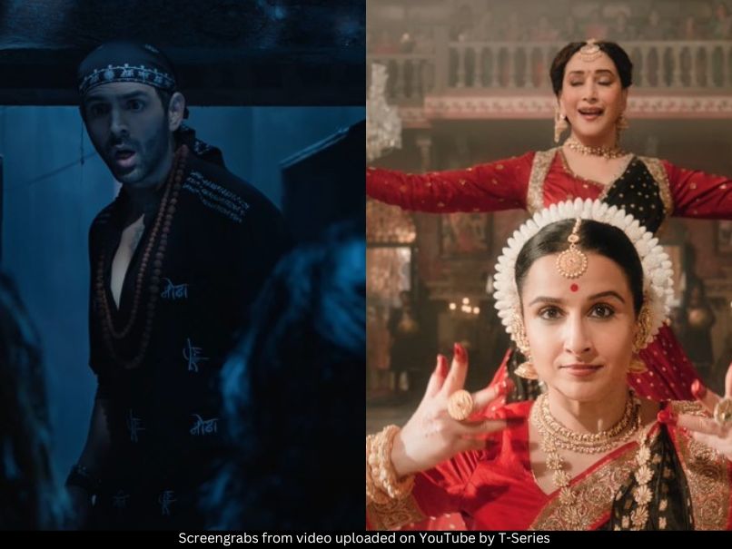 Kartik Aaryan, Vidya Balan and Madhuri Dixit 