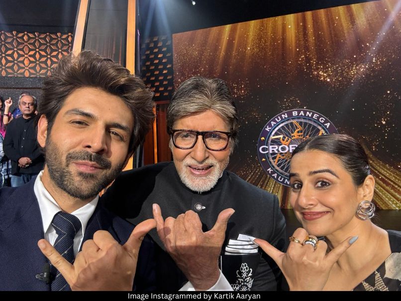 Big B, Kartik Aaryan and Vidya Balan 