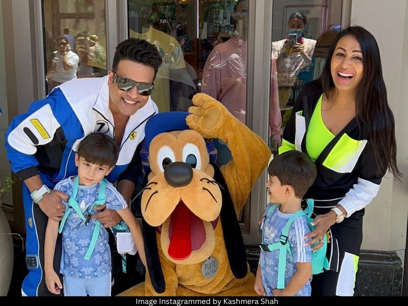 Krushna Abhishek and Kashmera Shah with their kids