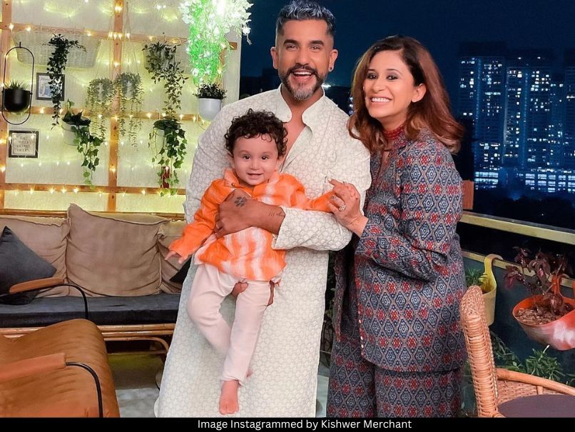 Kishwer Merchant and Suyyash Rai with their son