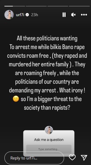 Urfi Javed's IG Story