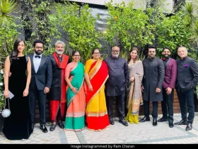 Ram Charan with RRR team