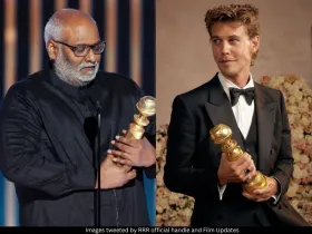 MM Keeravaani and Austin Butler pic