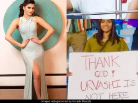 Urvashi Rautela responds to fan holding a banner