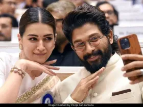 Kriti Sanon and Allu Arjun 