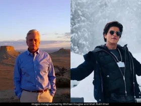 Michael Douglas and Shah Rukh Khan 