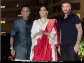 Anand Ahuja, Sonam Kapoor and David Beckham 