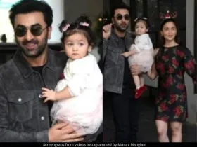 Ranbir Kapoor, Alia Bhatt and Raha 