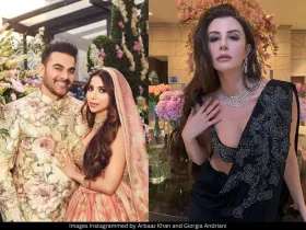 Arbaaz Khan, Sshura Khan and Giorgia Andriani 