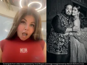 Rakhi Sawant, Anant Ambani and Radhika Merchant 