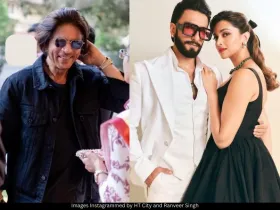 Shah Rukh Khan, Ranveer Singh and Deepika Padukone 