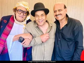 Ranjeet, Dharmendra and Avtar Gill 