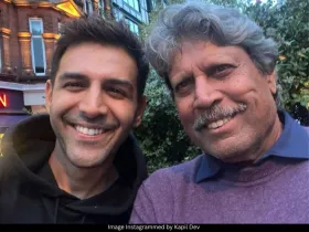 Kapil Dev and Kartik Aaryan 