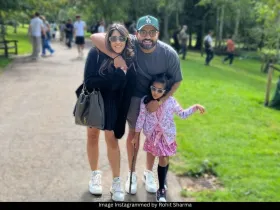 Rohit Sharma, Ritika Sajdeh and Samaira 