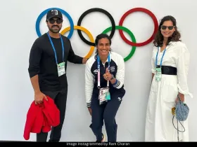 Ram Charan, PV Sindhu and Upasana 