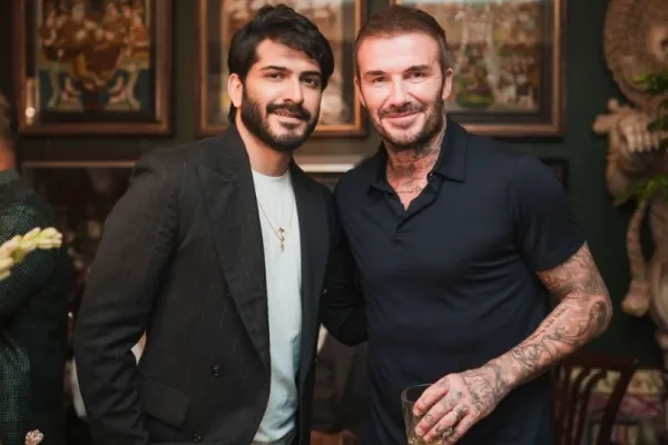 Harsh Varrdhan Kapoor with David Beckham 