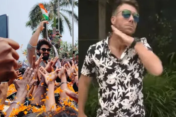 Allu Arjun and David Warner 